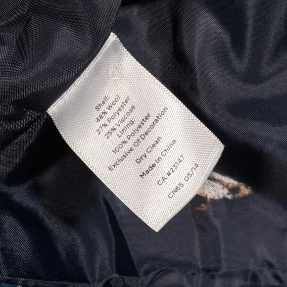 Talbots Blazer Jacket Womens 16W Blue Wool Blend Plaid Tweed Academia Office - Picture 3 of 10